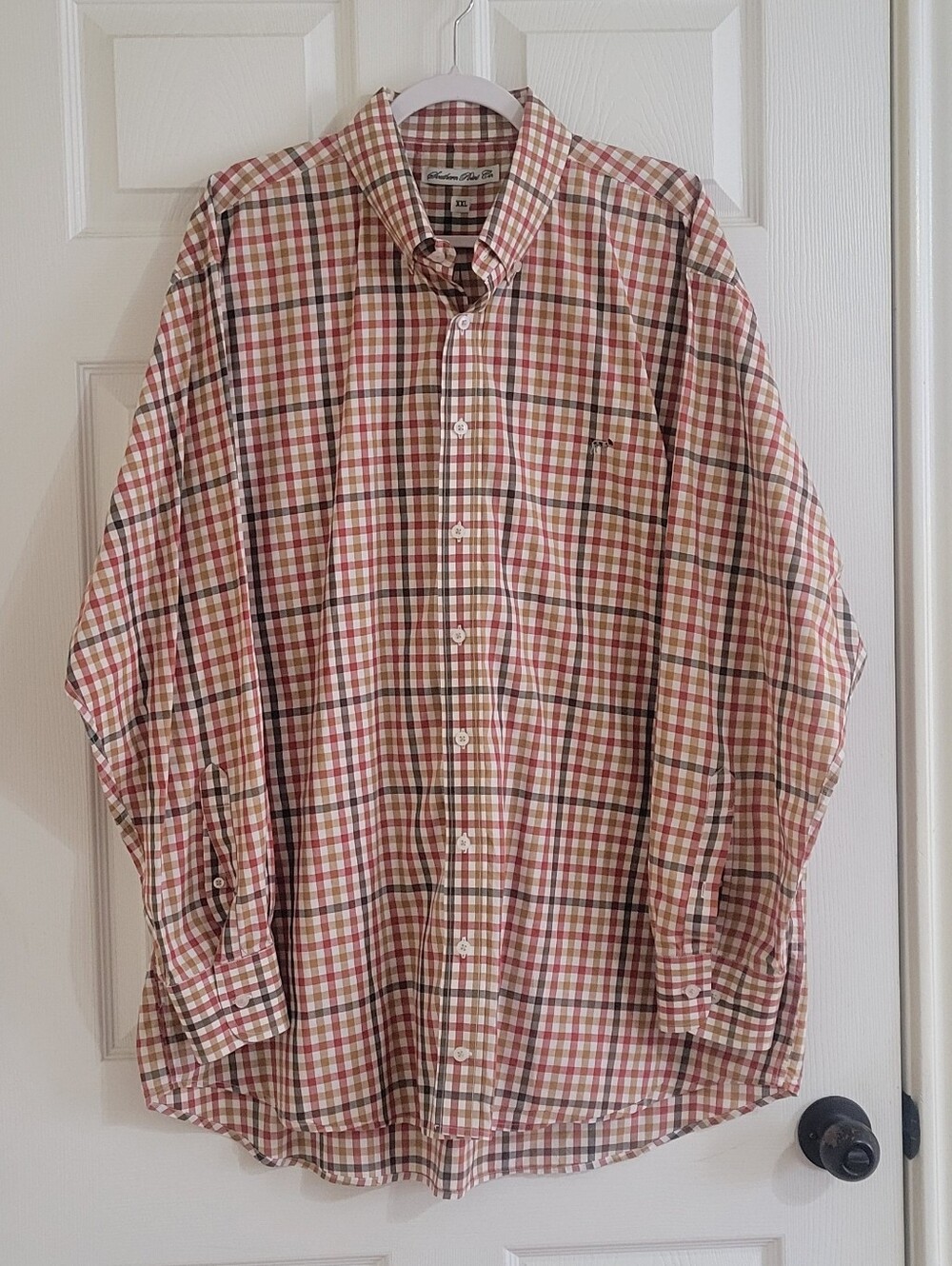 Southern Point Co Men's Button-Down Plaid Shirt Multi Color Red/Orange/Brown XXL